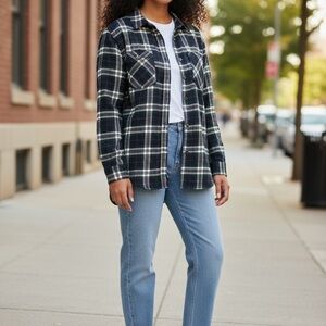 Forever 21 Green and Red Plaid Flannel Shirt